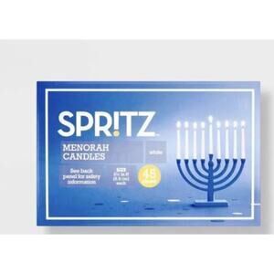 45ct White Hanukkah Menorah Small Candles 3 1/2" H Festival of Lights